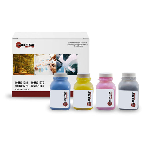 Laser Tek Services Compatible Toner Refill Kit Replacement for Xerox 6125 106R01281 Works with Xerox Phaser 6125 6125N 6130 6130N Printers (Black