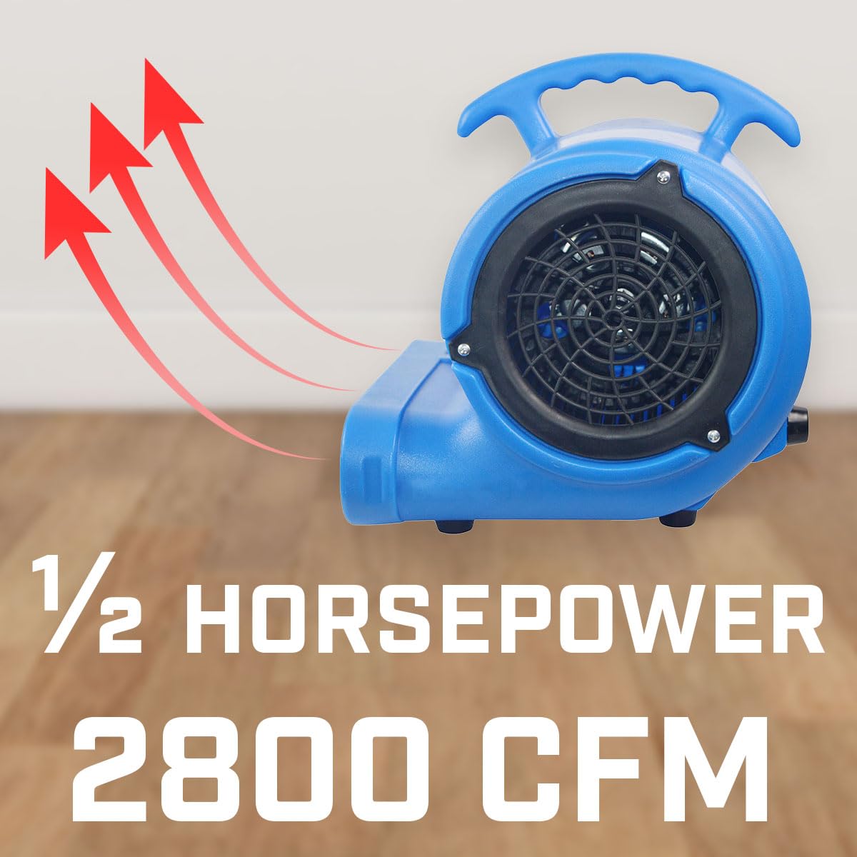 BLOTEK 1/2hp 2800CFM Speed Air Mover Carpet Dryer Floor Fan Cooling Fan - Industrial Heavy Duty Abanico de Piso Blower Fan with High Power