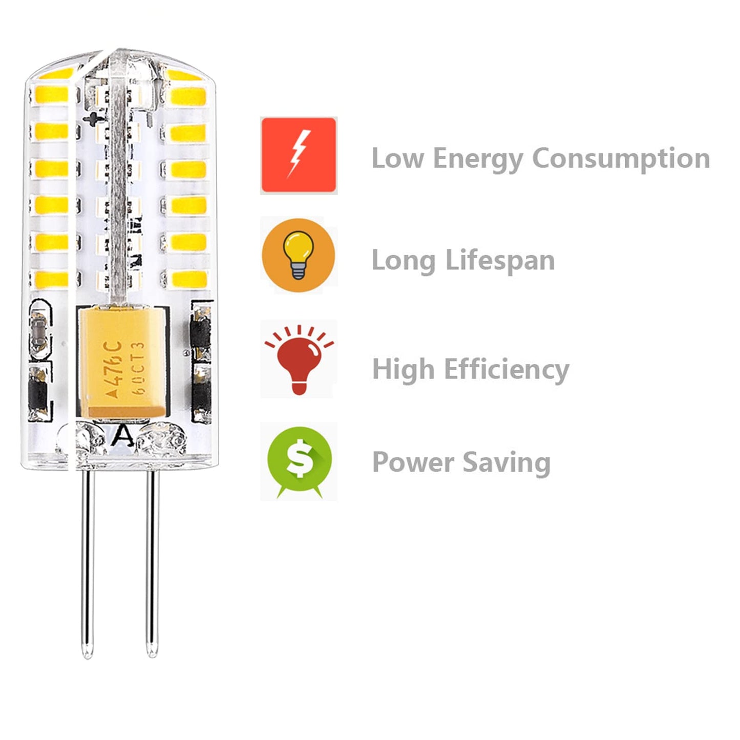 DOPKUSS G4 LED Bulbs 12V Led Light AC/DC Bi-Pin Base Landscape Bulbs Non Dimmable 3 Watt 12v - G4 Bulb LED Lighting Equiavlent to 30W Low Voltage Warm