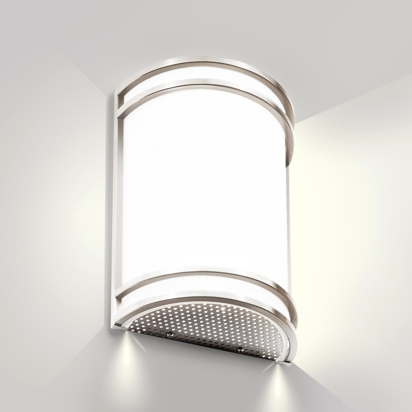 Flynix Indoor Wall Sconce, Half Cylinder Wall Light Fixture, 3000K 4000K 5000K Color Temperature Adjustable, Dimmable LED Modern Wall Light