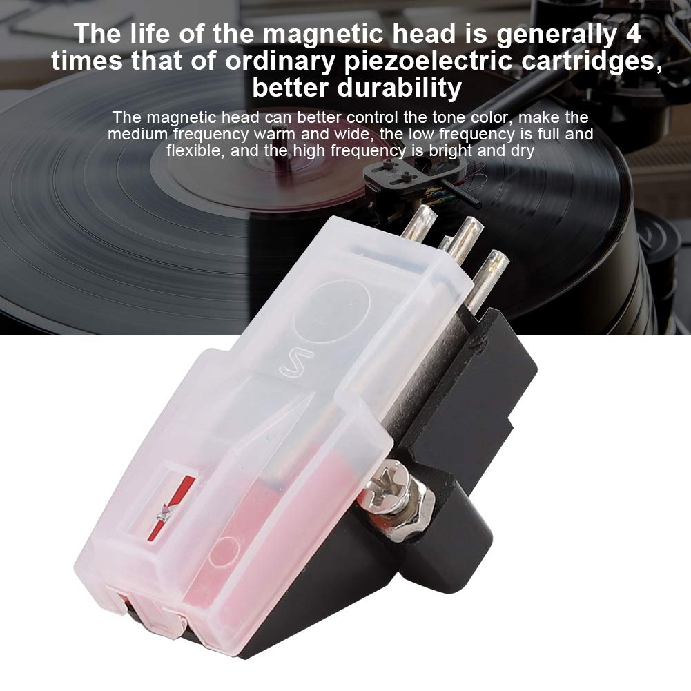 Oumij Record Player Turntable Cartridge Universal Replacement,Phonograph Turntable Dual Moving Magnet Stereo Record Player Needle