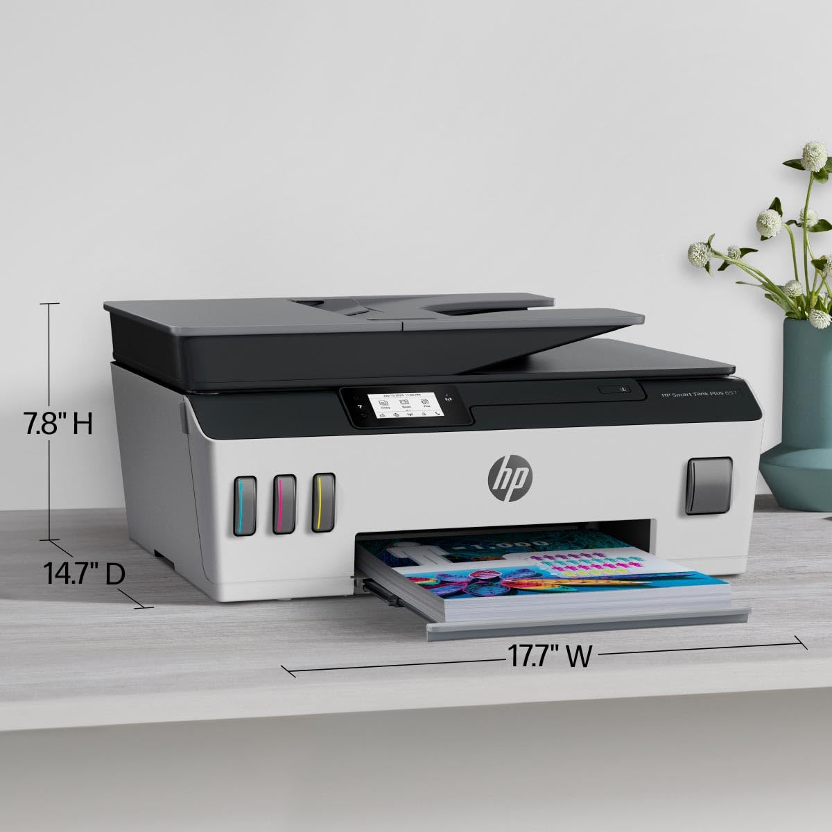 HP Smart Tank Plus 651 Wireless All-in-One Printer, Ink Tank Printer-for-Home Use, 2 Years of Ink Included Auto Document Feeder, Mobile Print, Scan
