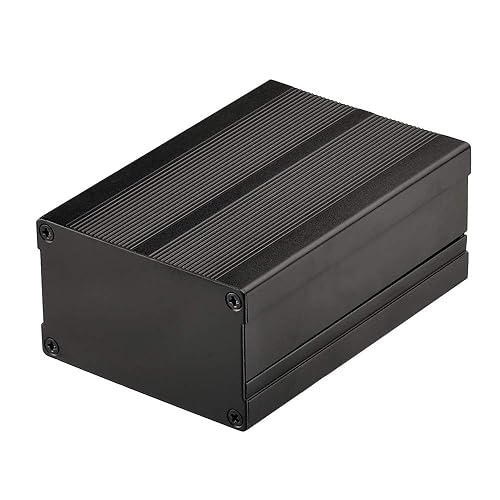 Eightwood Aluminum Electronic Enclosure, HiFi Audio Amplifier Ham Radio Project Box, PCB Board Case Black - 4.33 x 2.99 x 1.81 inch (LWH)