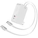 Retractable Wall Charger with Dual Cables,4-in-1 45W Retractable Phone Charger with Dual Port(USB C+USB A) 3.3FT USB C & Lightning Cable Foldable