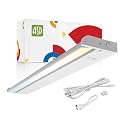 ASD Swivel LED Under Cabinet Lighting Plug in or Hardwired 24 Inch, Dimmable Under Cabinet Lights with High/Low/Off Switch, 3CCT 2700K-4000K, Linkable