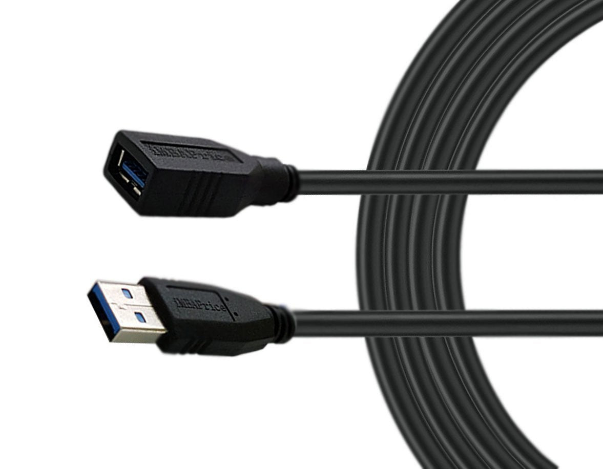 iMBAPrice USB 3.0 Extender - 15ft SuperSpeed USB A Male to A Female Extension Cable (Black)
