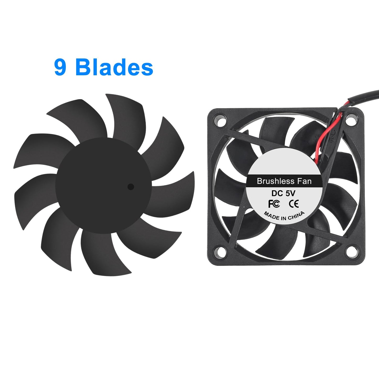 DORHEA 2PCS 6010 Brushless Cooling Fan, 60mm x 10mm, USB 5V, Replacement for DIY PC Computer Case Fan
