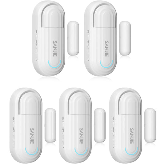 SanJie Window Alarm Sensors Door Alarms for Home Security Volume Ajustable 0-120 DB Pool Door Alarms for Kids Safety with 4 Modes Open