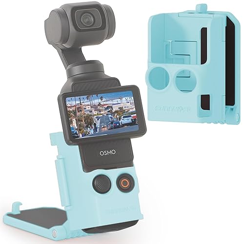 Honlyn Magnetic Mount for DJI Osmo Pocket 3 Adjustable Foldable Multifunctional Desktop Base Bracket Portable Durable Stand Holder (Blue)