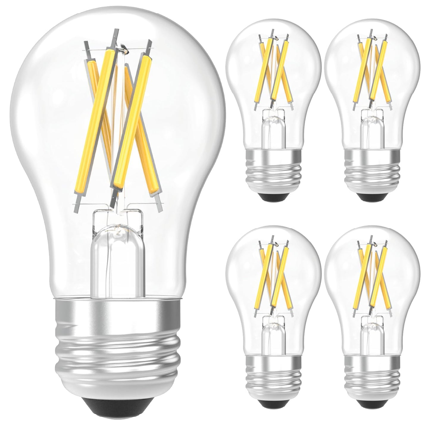Sunco A15 Filament LED Light Bulbs, E26, 7W=60W, Dimmable, 3000K, 4 Pack