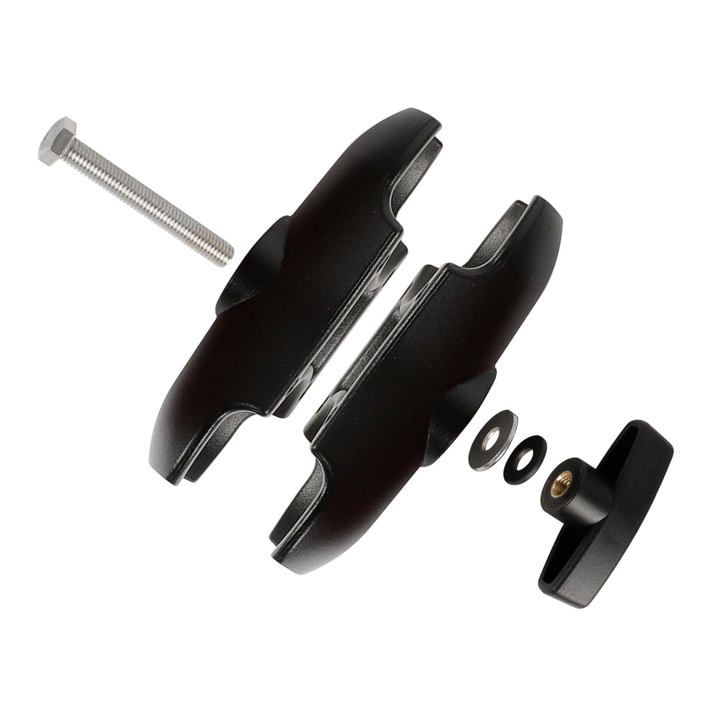 xik Heavy Duty 1.5" Ball Double Socket Arm - 3.54" Aluminum Alloy Extension for Marine Electronics, RAM Mount C-Size Compatible, Fish Finder/GPS Mount
