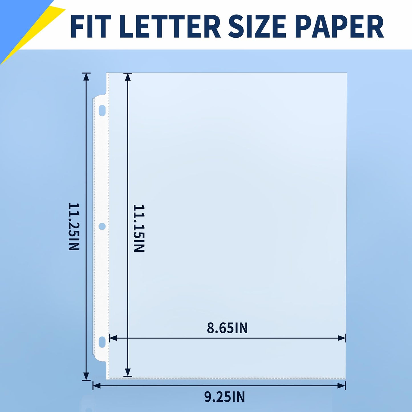 SUNEE Sheet Protectors 200 Packs for 3 Ring Binder, PVC-Free Clear Page Protectors 8.5x11 Inches Plastic Cover for Paper, Documents, Photos, Top