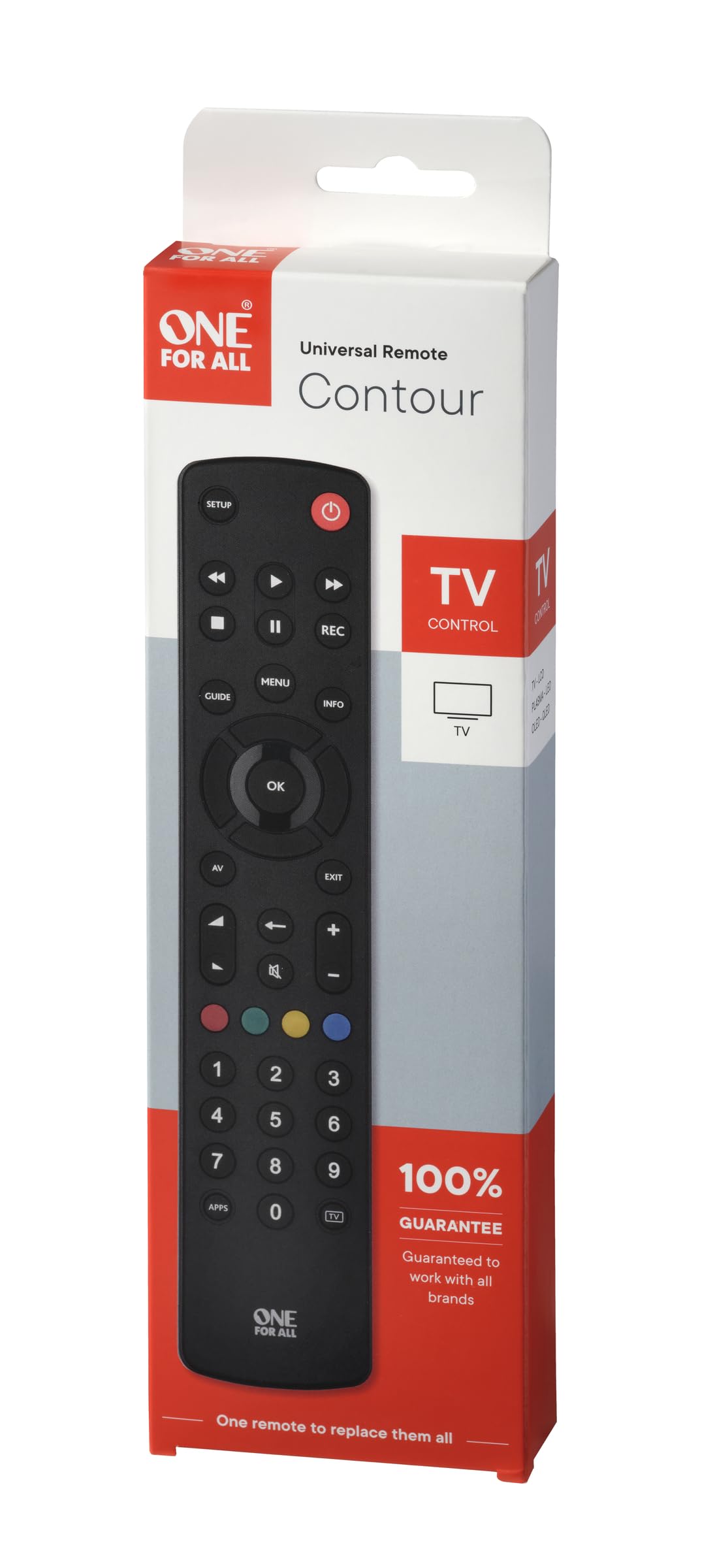 One For All URC1210 Contour Universal Remote Control for TV