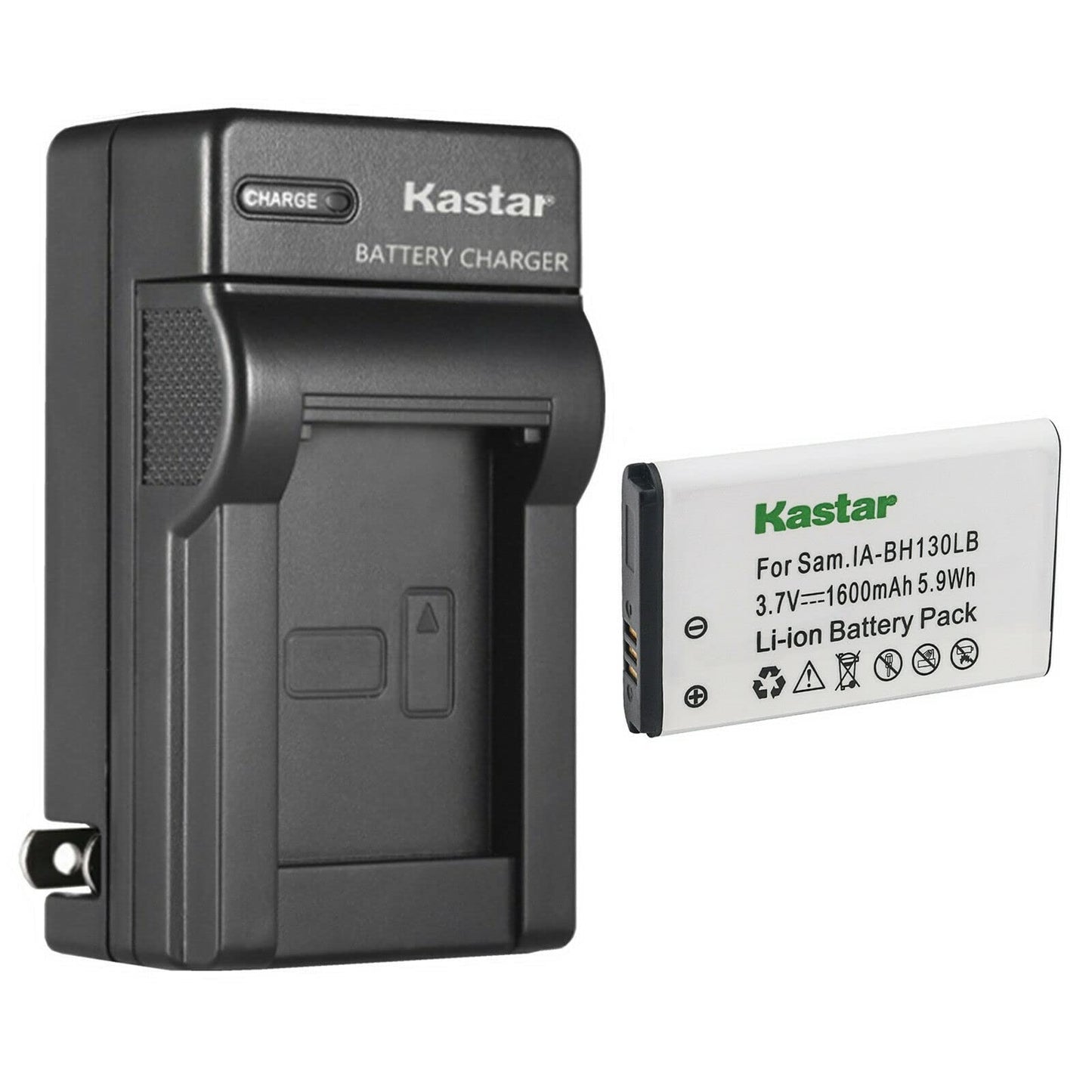 Kastar 1-Pack IA-BH130LB Battery and AC Wall Charger Replacement for Samsung HMX-W300 HMX-W300HD HMX-W300BN HMX-W300RN HMX-W300RP HMX-W300YN
