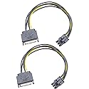 ELFJMZP SATA 15 PIN to ATX 6PIN Adapter GPU Power Cable 8.7in/22.0cm(Pack of 2)