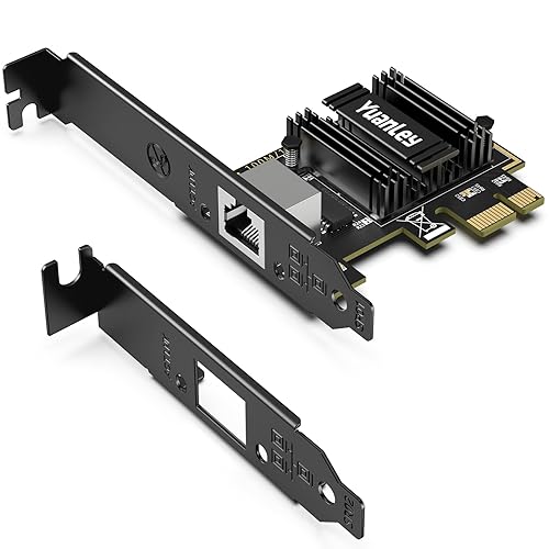 5Gb PCIe Network Card, YuanLey 5G Base-T PCI Express Ethernet Adapter with RTL8126, Support WOL, 5G/2.5G/1G/100Mbps NIC Card RJ45 Port for PC