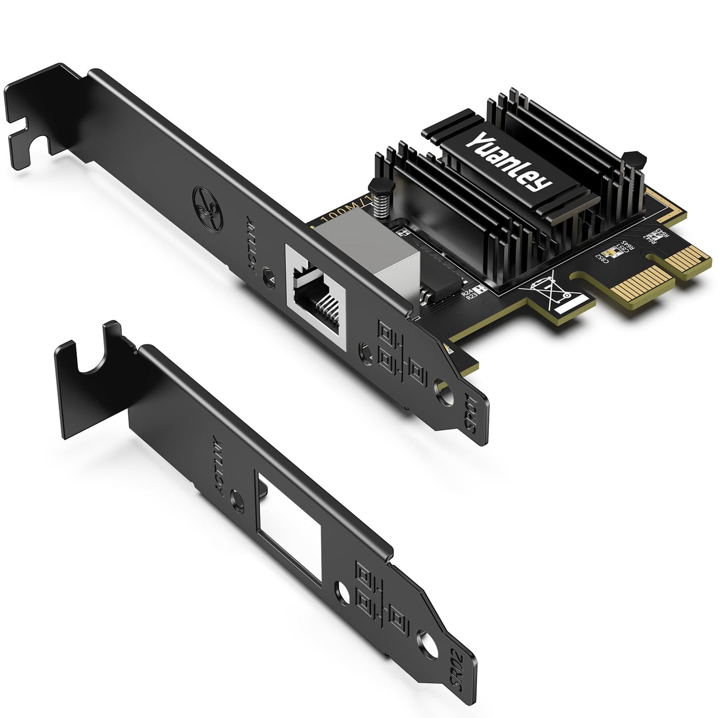 5Gb PCIe Network Card, YuanLey 5G Base-T PCI Express Ethernet Adapter with RTL8126, Support WOL, 5G/2.5G/1G/100Mbps NIC Card RJ45 Port for PC