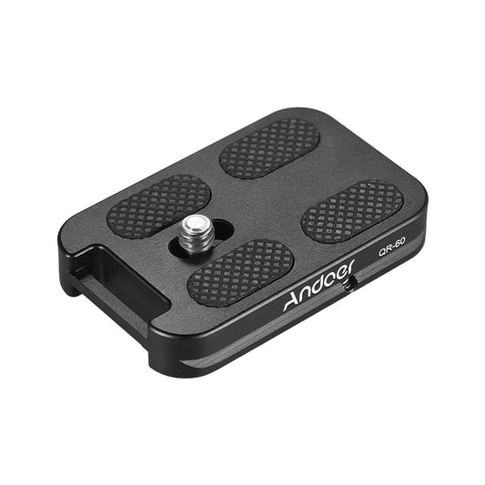 Andoer 60mm Quick Release Plate for Arca-Swiss Tripod Ball Head, with Attachment Loop