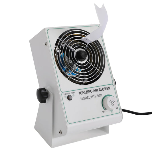 Anti-Static Ionizer Machine, 110V/60Hz Ionizing Air Blower Fan Discharge Desktop ESD Static Eliminator Adjustable Wind Speed Electricity Elimination