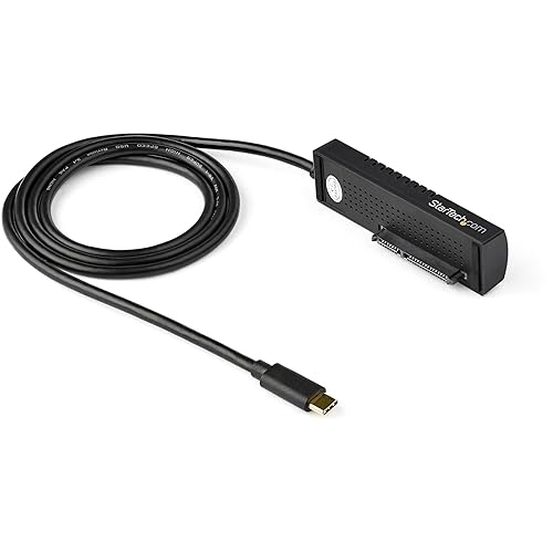 StarTech SATA to USB-C Cable, USB 10Gbps to 2.5in and 3.5in SATA I II III Hard Drive Adapter, External Converter for SSD or HDD Data Transfer