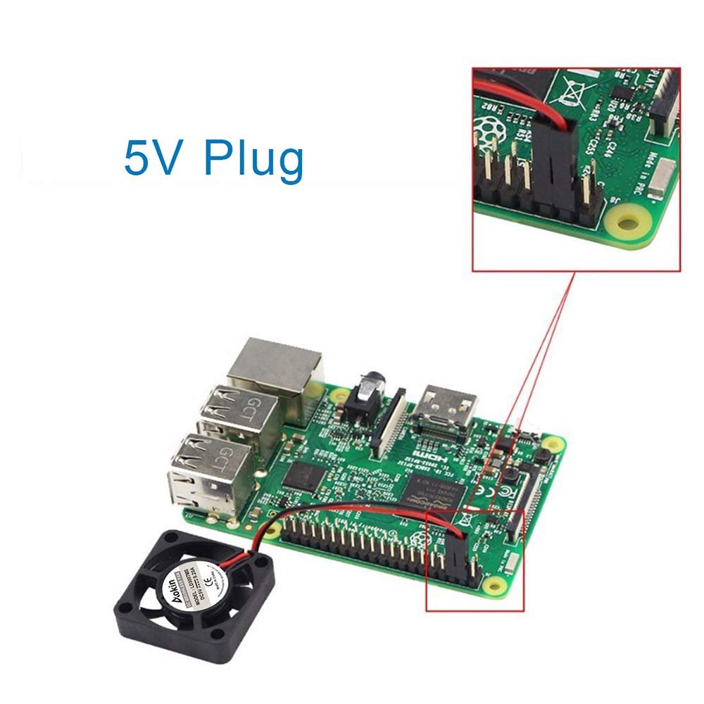 2Pcs 3007 Fan for Raspberry Pi 5 30x30x7mm Cooler Pi Brushless Cooling Case Fan 30MM 1.18in 3.3V 5V DC Quiet for Raspberry Pi 4, Pi 3 B+, Pi 3 B, 2