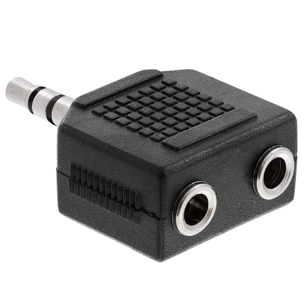 Cmple - [10 Pack] 3.5mm Stereo Plug to 2X 3.5mm Stereo Jack Adapter, 3.5mm Stereo Male to 2X 3.5mm Stereo Female Coupler