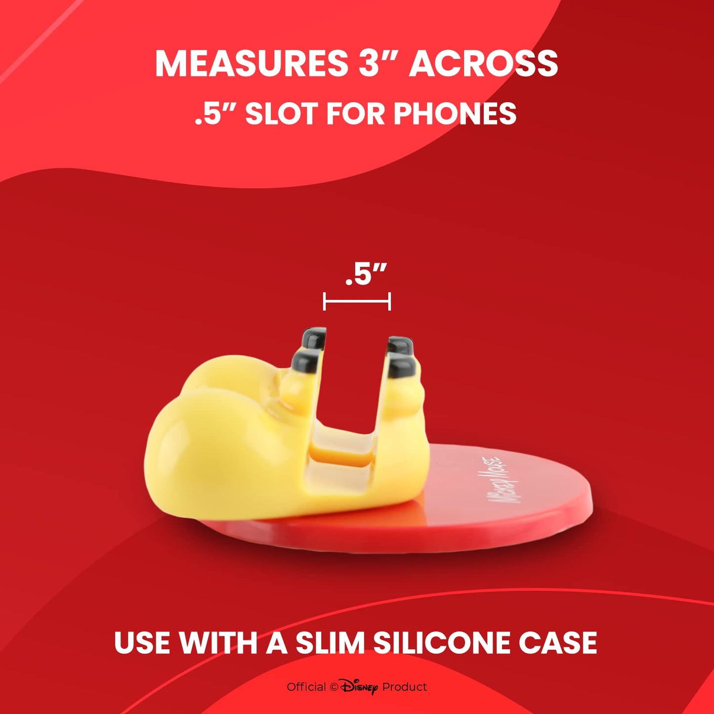 Disney Mickey Mouse and Friends Feet Cell Phone Stand with Bonus Decal Sticker- Cell Phone Holder for Home/Office-Universal Desk Phone Stand