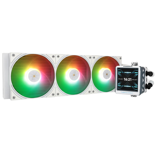 Thermalright FW360 Ultra ARGB White CPU AIO Cooler,PC 360 Specification Water Cooler System,IPS LCD Screen with 480x480 Resolution,for AM5,Intel
