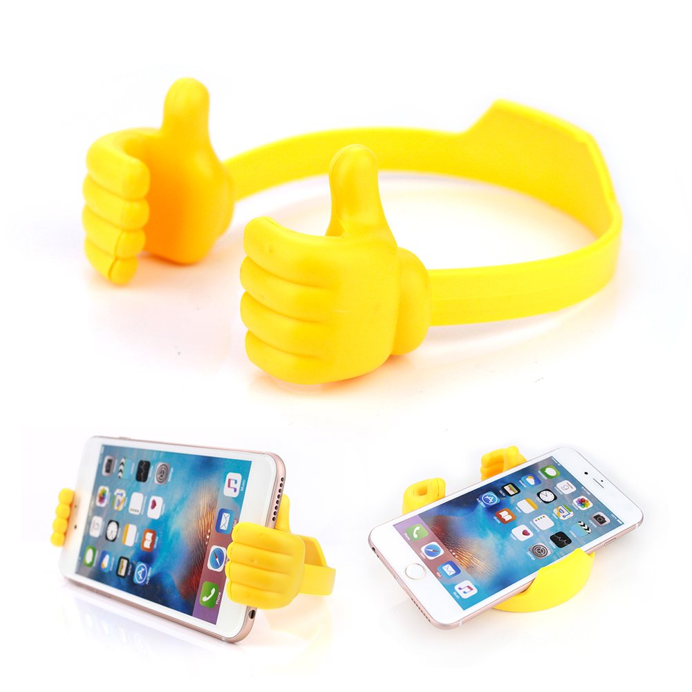 BUTEFO Thumbs up Cell Phone Holder Adjustable Silicone Tablet Stand Portable Desktop OK Stands Compatible for iPhone iPad Samsung Motorcycle Google
