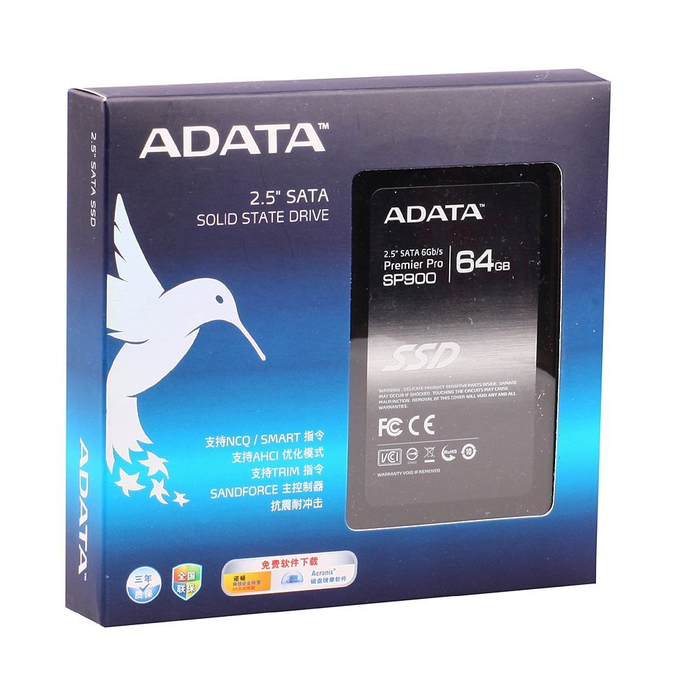ADATA Premier Pro SP900 64GB 2.5 Inch SATA III Superb Read & Write up to 545MB/s & 525MB/s Solid State Drive (ASP900S3-64GM-C)