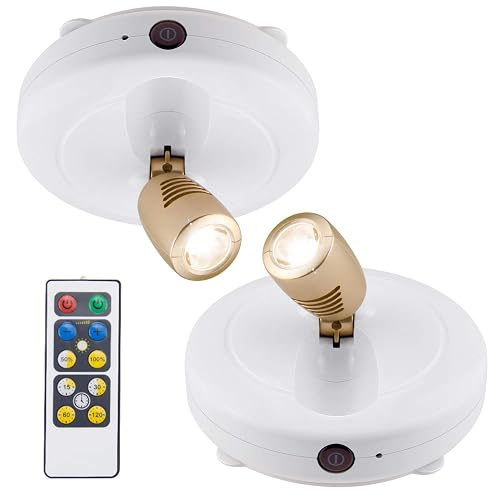 BIGLIGHT Spotlight Battery Operated, LED Puck Light, Dimmable Uplight with Remote, Stick on Accent Light for Painting Picture Wall Artwork Photo