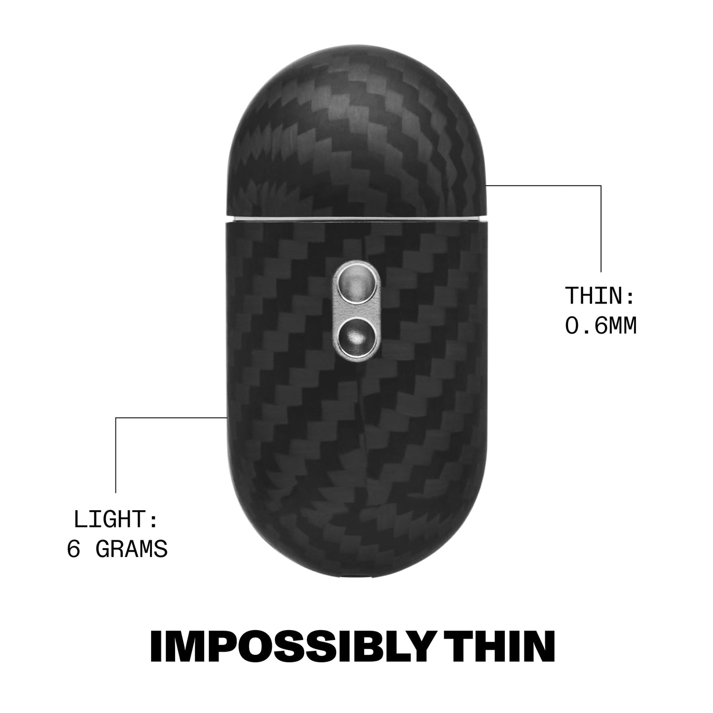 Latercase | Compatible with AirPods Pro 3 | Midnight | Durable AirPods Pro 3 Case | 0.6mm Thin Aramid Fiber, 6 Grams, Precision Lasercut, Full