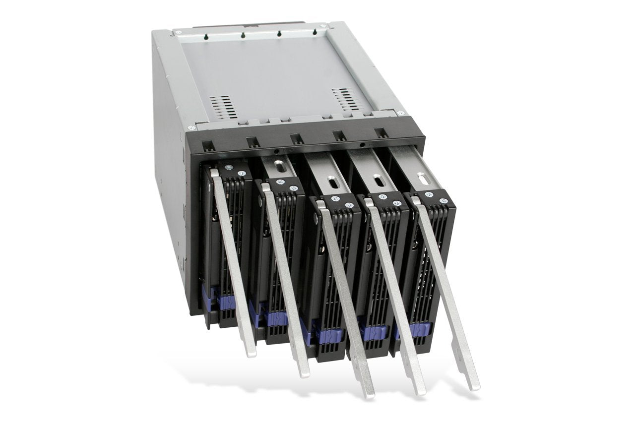 ICY Dock FatCage MB155SP-B 5 Bay EZ-Tray 3.5" SATA Hard Drive Hot-Swap Backplane Cage in 3X 5.25 Bay