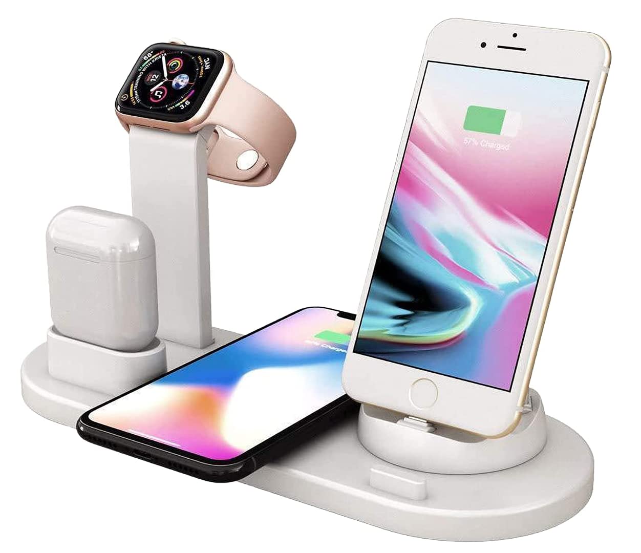 4 in 1 Wireless Magnetic Charging Station for All Apple Watch Series, AirPods Pro 3/2/1, iPhone 14/14 Plus/13/12/11 Pro/Pro Max/X/XS Max,Samsung