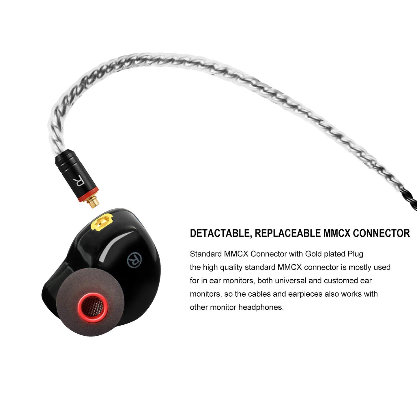 in-Ear Monitors in Ear Headphone Earbuds Wired Earphone Dual Drivers Headphone with MMCX Detachable Cables,Noise-Isolating Comfort Earbud…