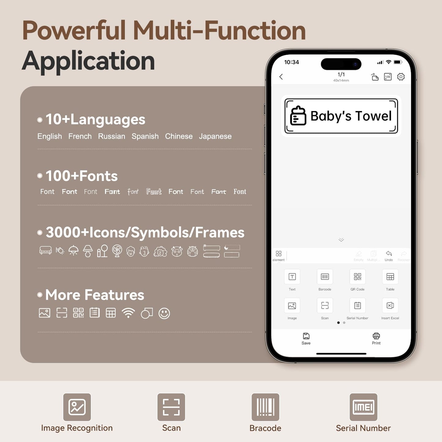 NIIMBOT D110 Label Maker Machine with Label, Small Label Printer Bluetooth Connection Multiple Templates Available for Phone Easy to Use for Office