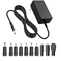 12V 2A Power Supply AC DC Adapter with 10 Tips, Universal DC in 12 Volt 2 Amp Power Cord, Converter Transformer 100-240v, 50/60HZ, 5.5x2.5mm DC…