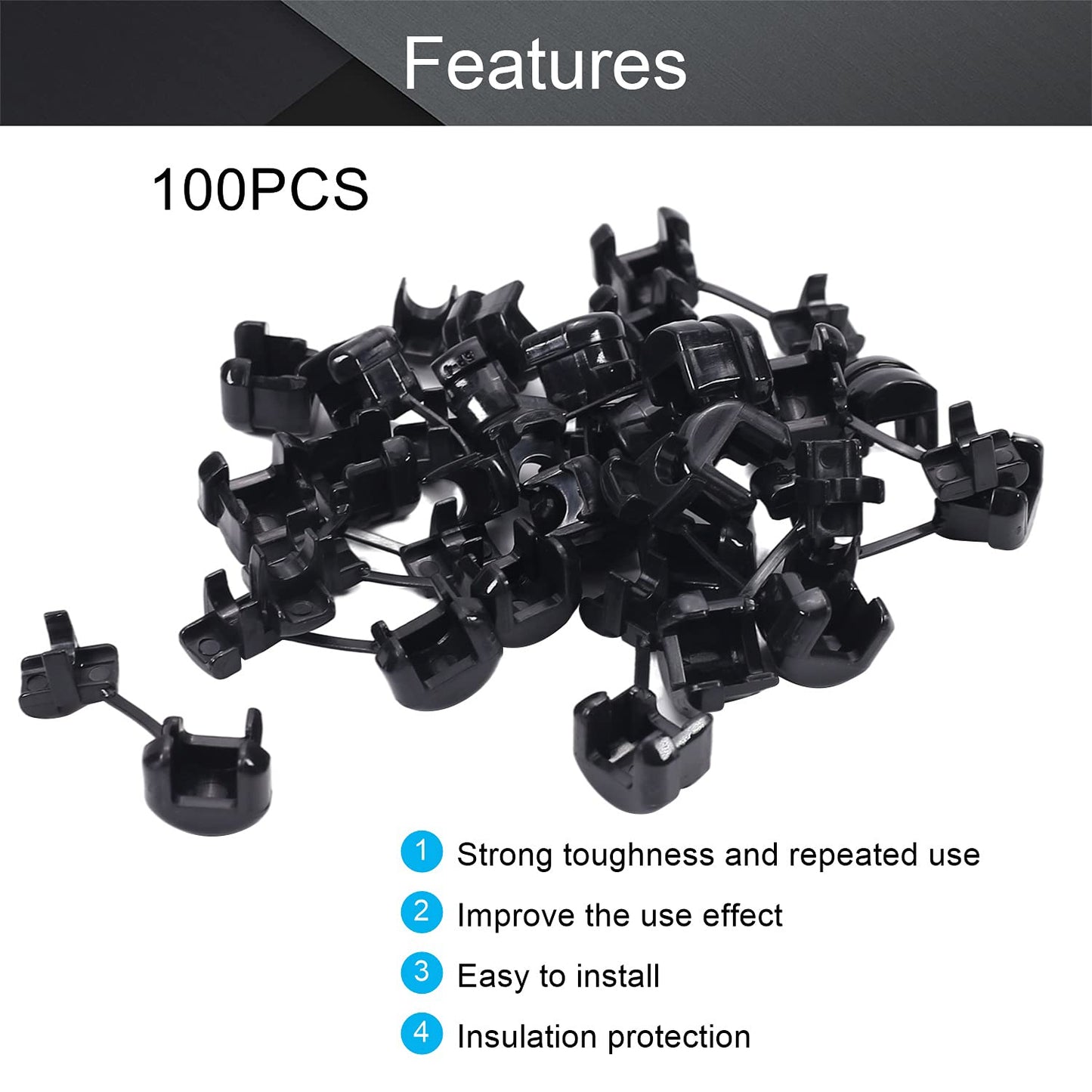 Fielect 100Pcs Round Cable Wire Strain Relief Bush Grommet Round Strain Relief Bushing Electric Cable Protection Cord Buckle 5P-4