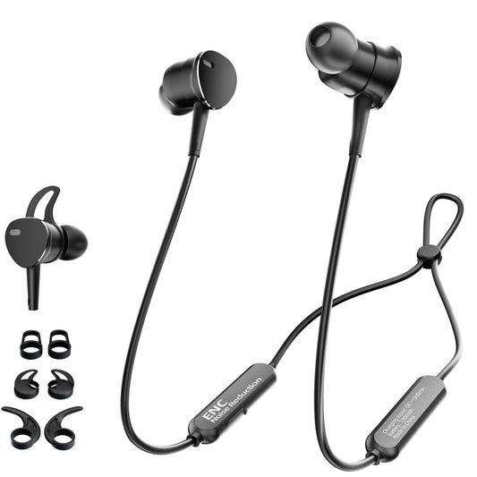 Neckband Headphones Deep Bass with Call Noise Canceling Microphone,Wireless Earbuds Magnetic Neckband Bluetooth Earphones In-Ear Noise Isolation Rich