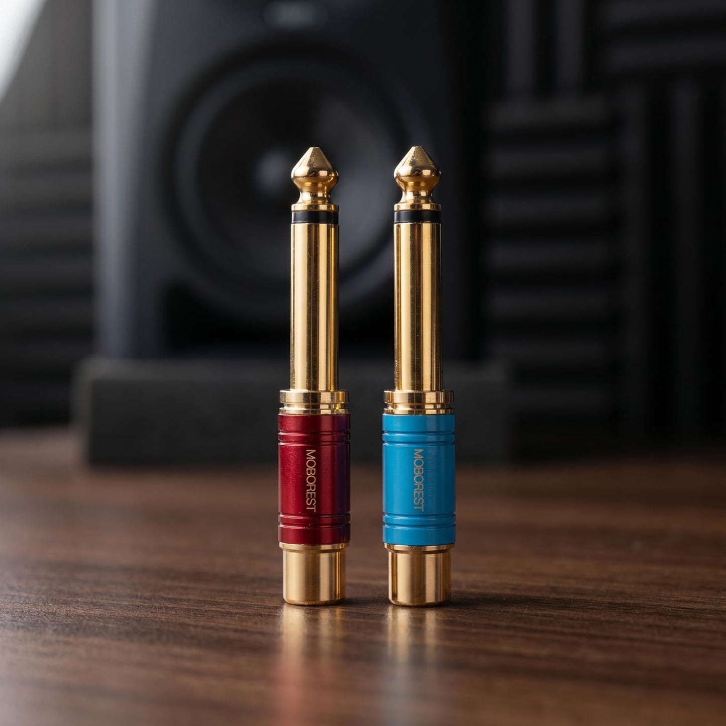 MOBOREST Premium RCA to 1/4 Adapter, 24K Gold-Plated 1/4 Inch to F Audio Connector, Pure Copper 6.35mm TS Mono to Female Coupler for Amplifier