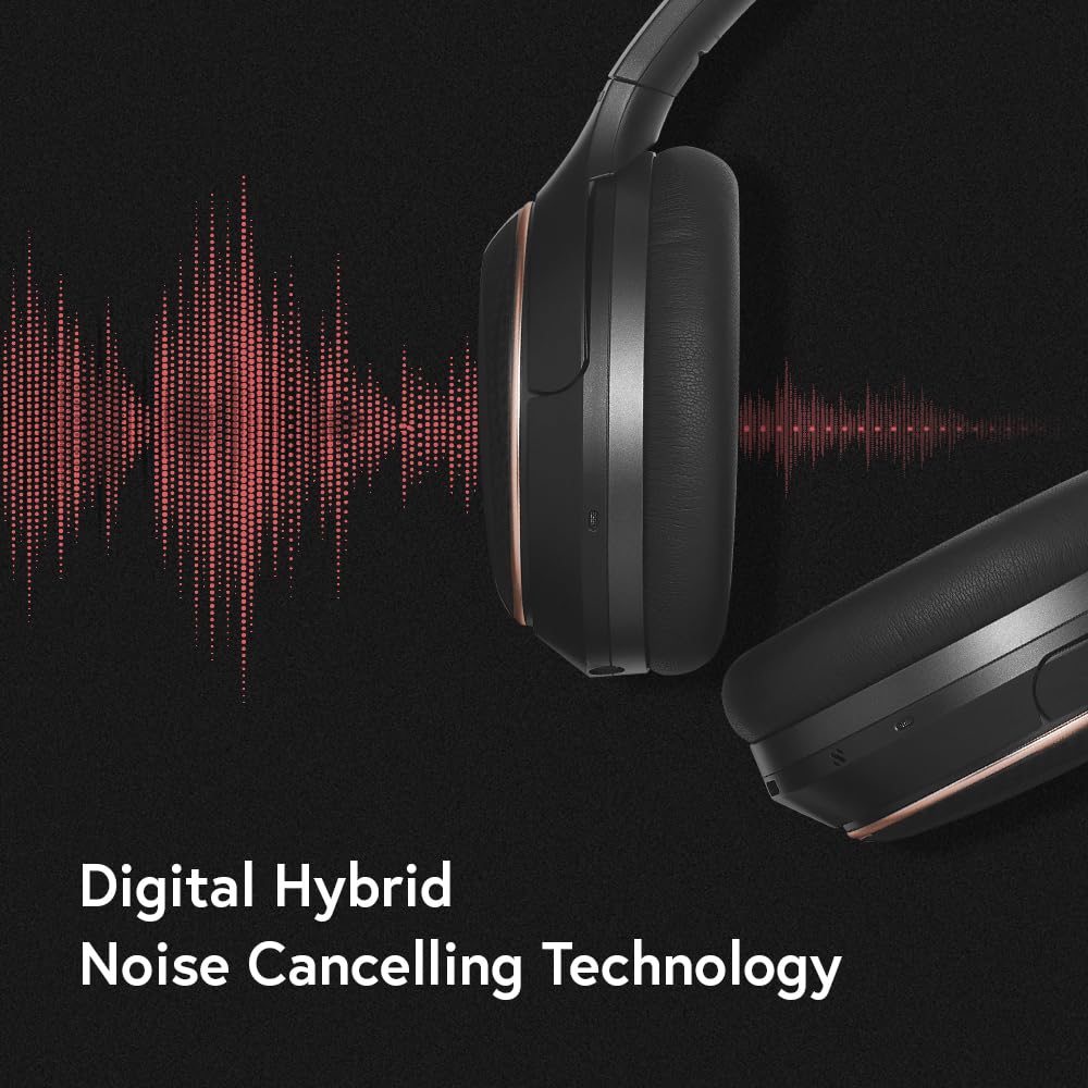 Phiaton PPU-BN0600BK01 900 Legacy Bluetooth On-Ear Headphones with Microphone, Digital Hybrid Noise-Canceling, Black, PPU-BN0600BK01