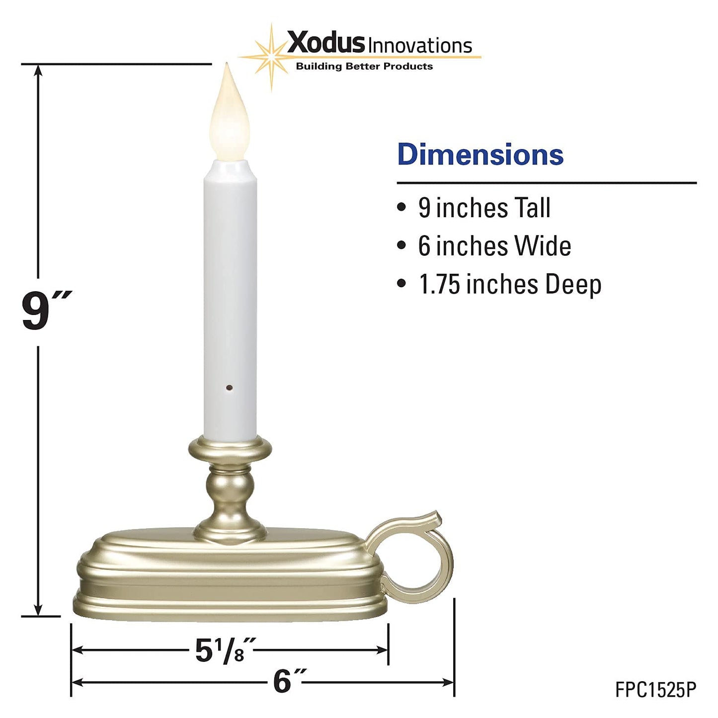 Xodus Innovations FPC1525P-6 Battery Operated LED Window Candle with New Hot Spot Technology and Dusk to Dawn Light Sensor, Plastic Silver/Pewter Base