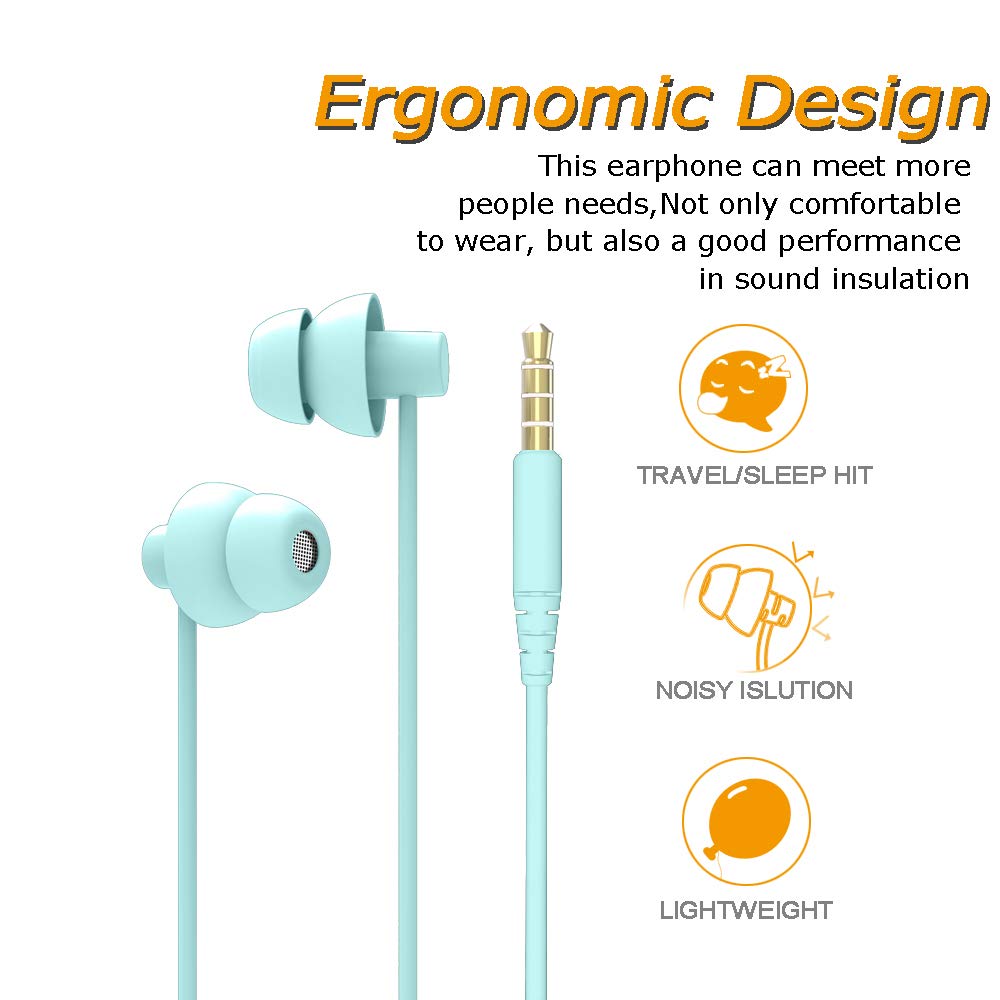Ururtm Sleep Soundproof Earbuds Headphones, Noise Isolating Soft Earbuds for Sleeping, Nighttime, Insomnia, Side Sleeper, Snoring, Travel, Meditation…
