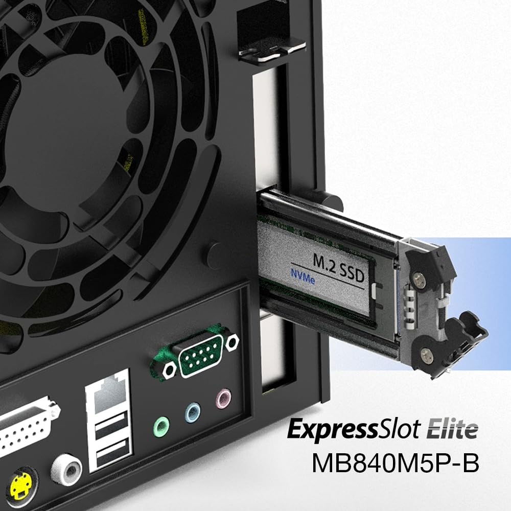 Removable PCIe 5.0 x4 to M.2 NVMe Gen5 SSD 128 Gbps Mobile Rack Enclosure / Adapter for PCIe x4/x8/x16 Expansion Slot - ExpressSlot Elite MB840M5P-B