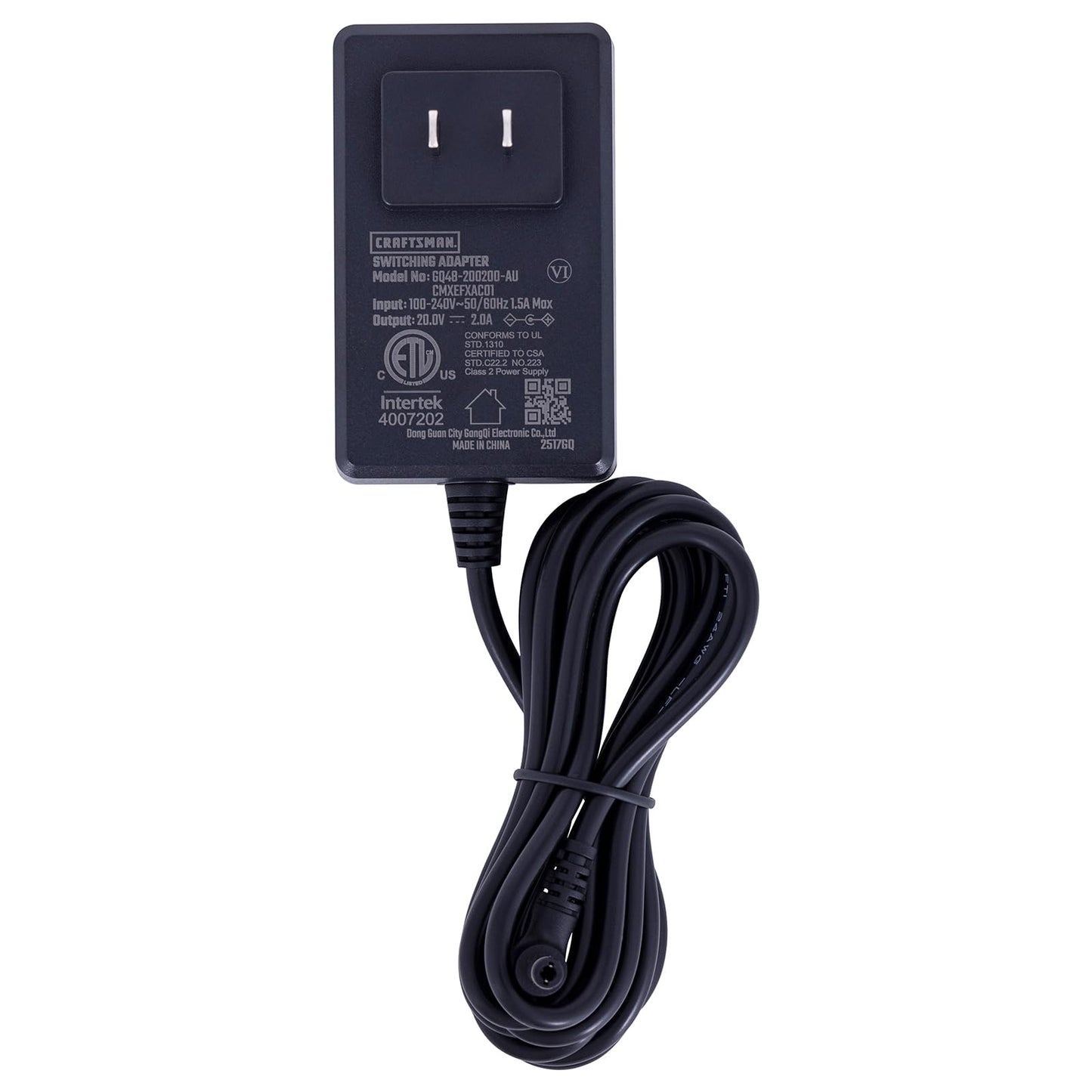 CRAFTSMAN AC Adapter 100-240v 50-60hz for CMXEFXA511214 Portable Fan, Power Supply 6ft Cord