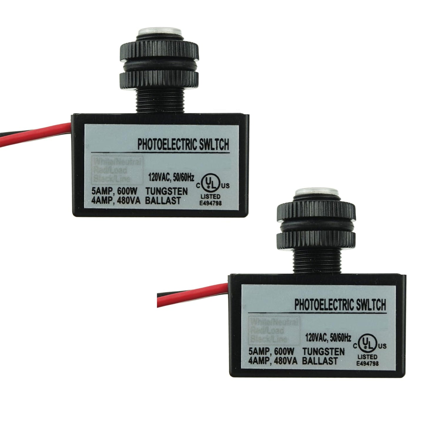 Proshopping 2Pcs AC 120V Dusk to Dawn Photoelectric Switch with Automatic Illumination Detection Circuit, Outdoor Hard-Wired Post Eye Light Control