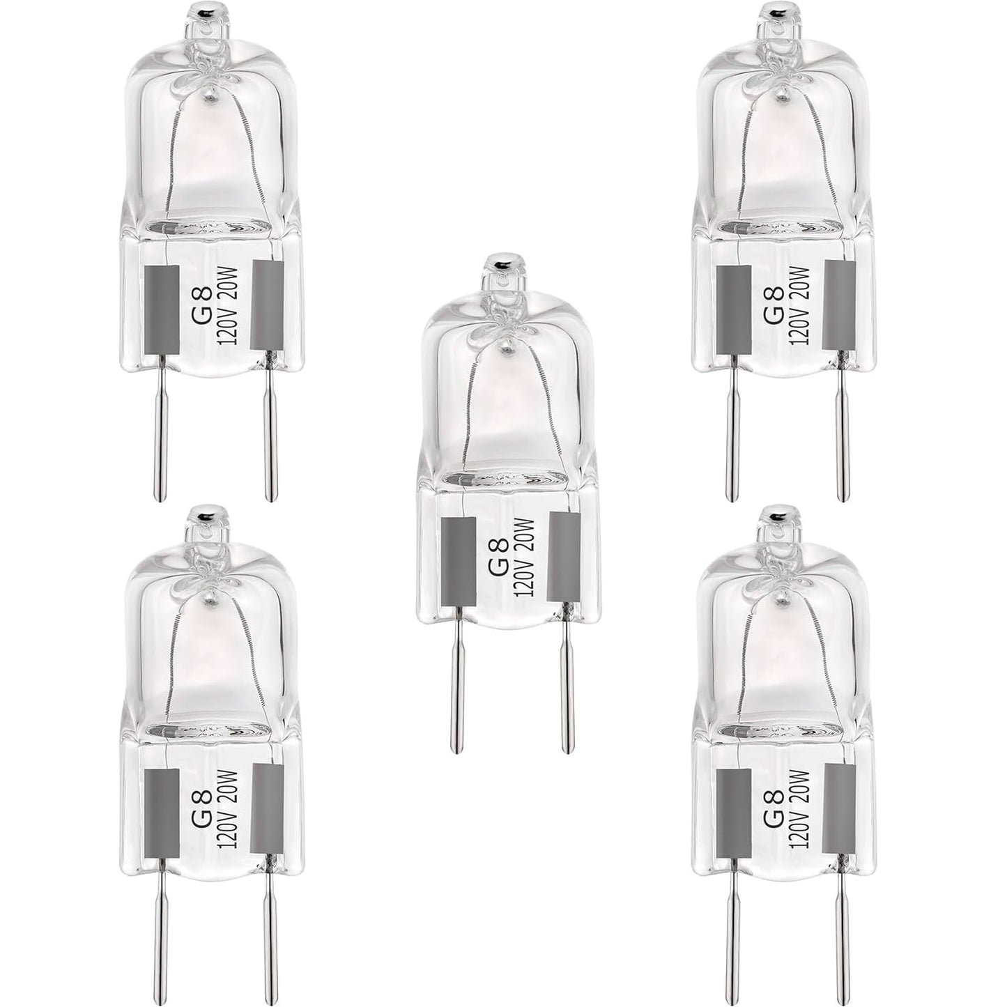 ChShFirLOV G8 Bulb,120V 20W Halogen Light Bulbs 2 Pin,G8 Light Bulbs Replacement for Under Cabinet Puck Lights, Kitchen Hood, Landscape Lights, Desk