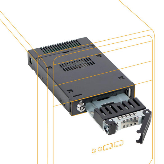 ICY DOCK 2.5” U.2 NVMe SSD PCIe 3.0/4.0 Mobile Rack for External 3.5” Drive Bay | ToughArmor MB601VK-1B