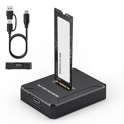YiNVRE M.2 SATA & NVMe to USB Reader Adapter, Tool-Free NVMe Docking Station for M.2 PCIe NVMe and SATA NGFF SSD Reader, Size for 2280 2260 2242 2230