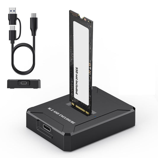 YiNVRE M.2 SATA & NVMe to USB Reader Adapter, Tool-Free NVMe Docking Station for M.2 PCIe NVMe and SATA NGFF SSD Reader, Size for 2280 2260 2242 2230